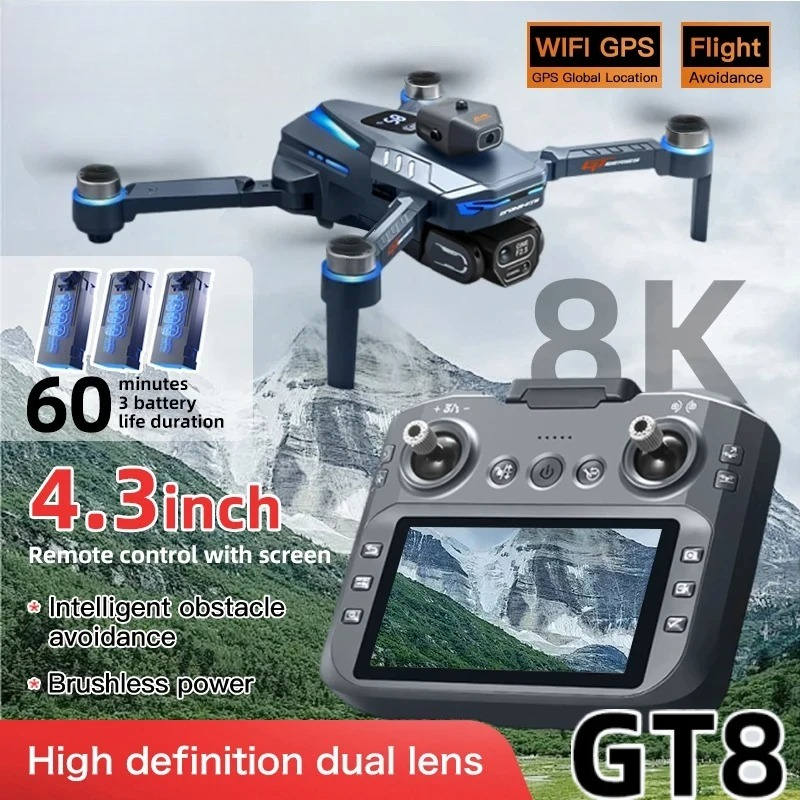 Drone Multispectral - Original GT8 Drone 8K Professional Dual
