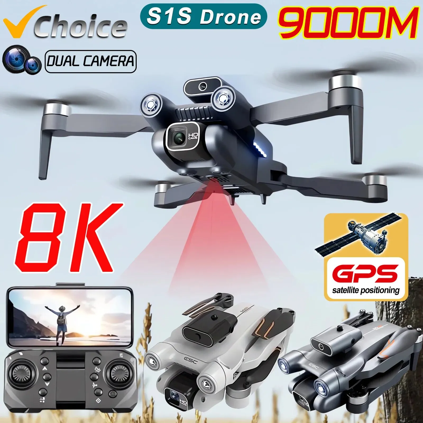 New S1S 5G GPS Drone Camera 8K - đánh giá và giá Drone Multispectral